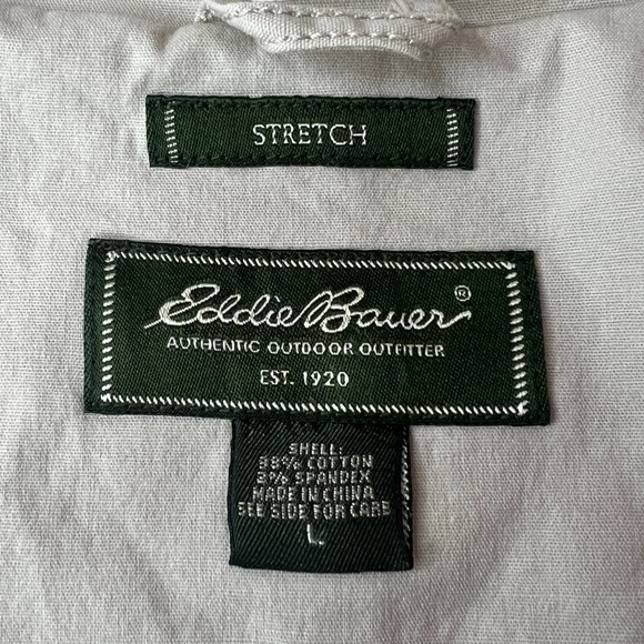 Eddie Bauer Women's Stretch Khakhi Jacket Blazer Size Large Button-Up‎ Unlined - Picture 3 of 7